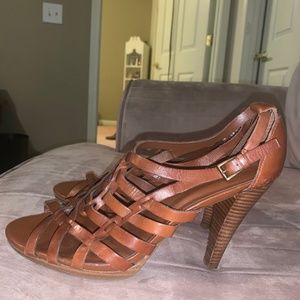 Brown Heels with Cute Strap Design